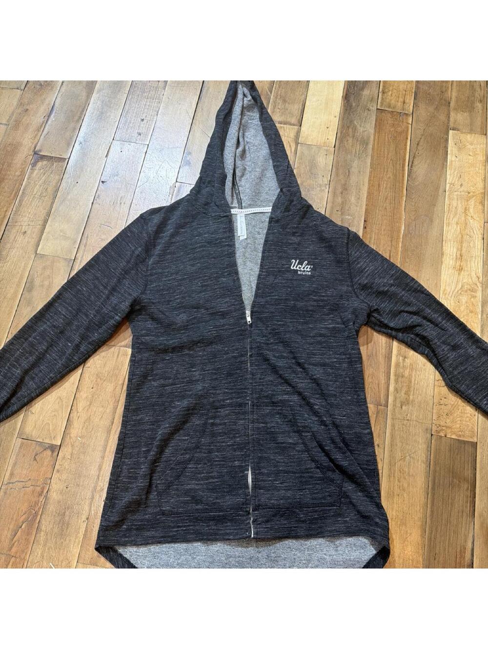 Women's Grey and Black Hoody